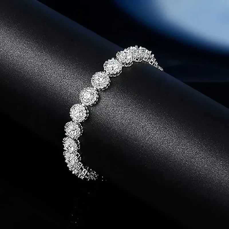 Thumbnail: Round Cuban Zircon Tennis Bracelet