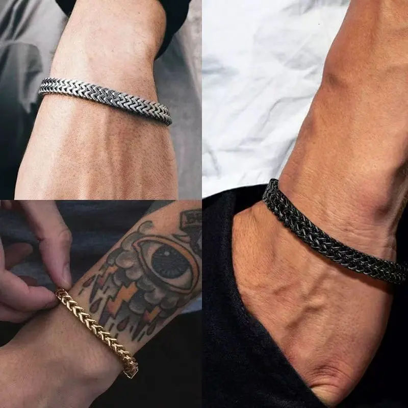 Thumbnail: Woven Roman Chain Titanium Steel Bracelet
