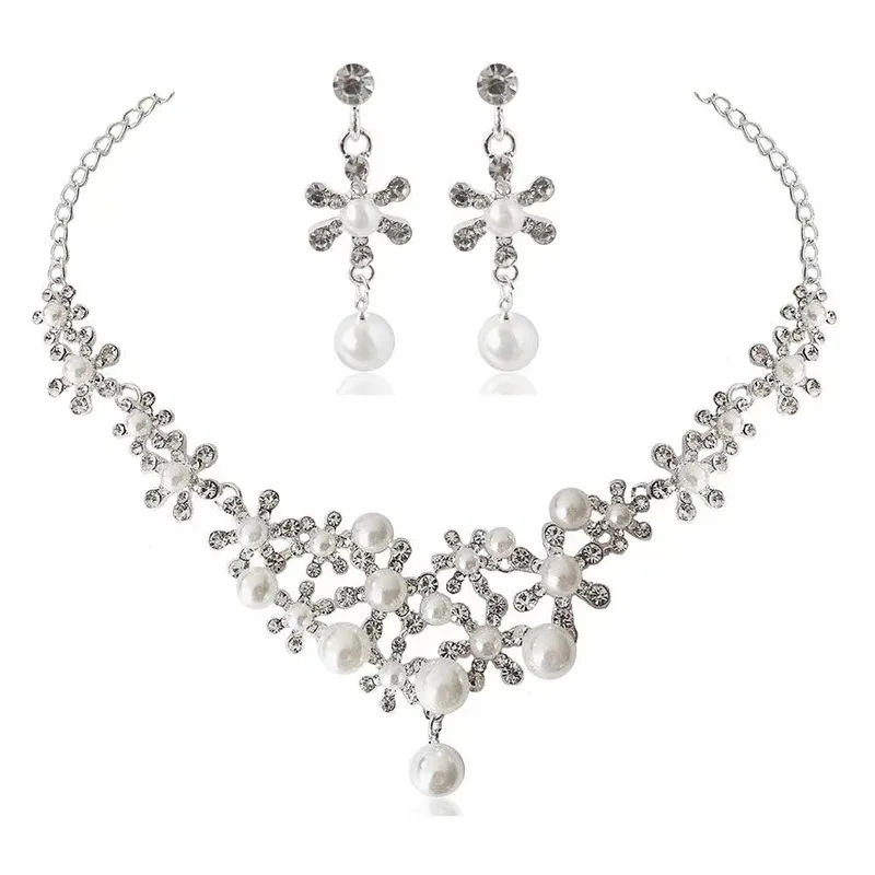 Thumbnail: Bride Necklace Earrings Two-piece necklace and earrings