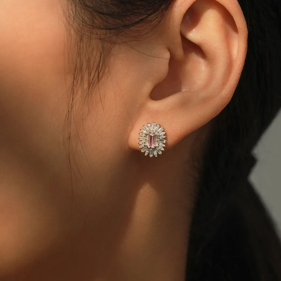 Thumbnail: S925 Sterling Silver Zircon Necklace and Earrings Set