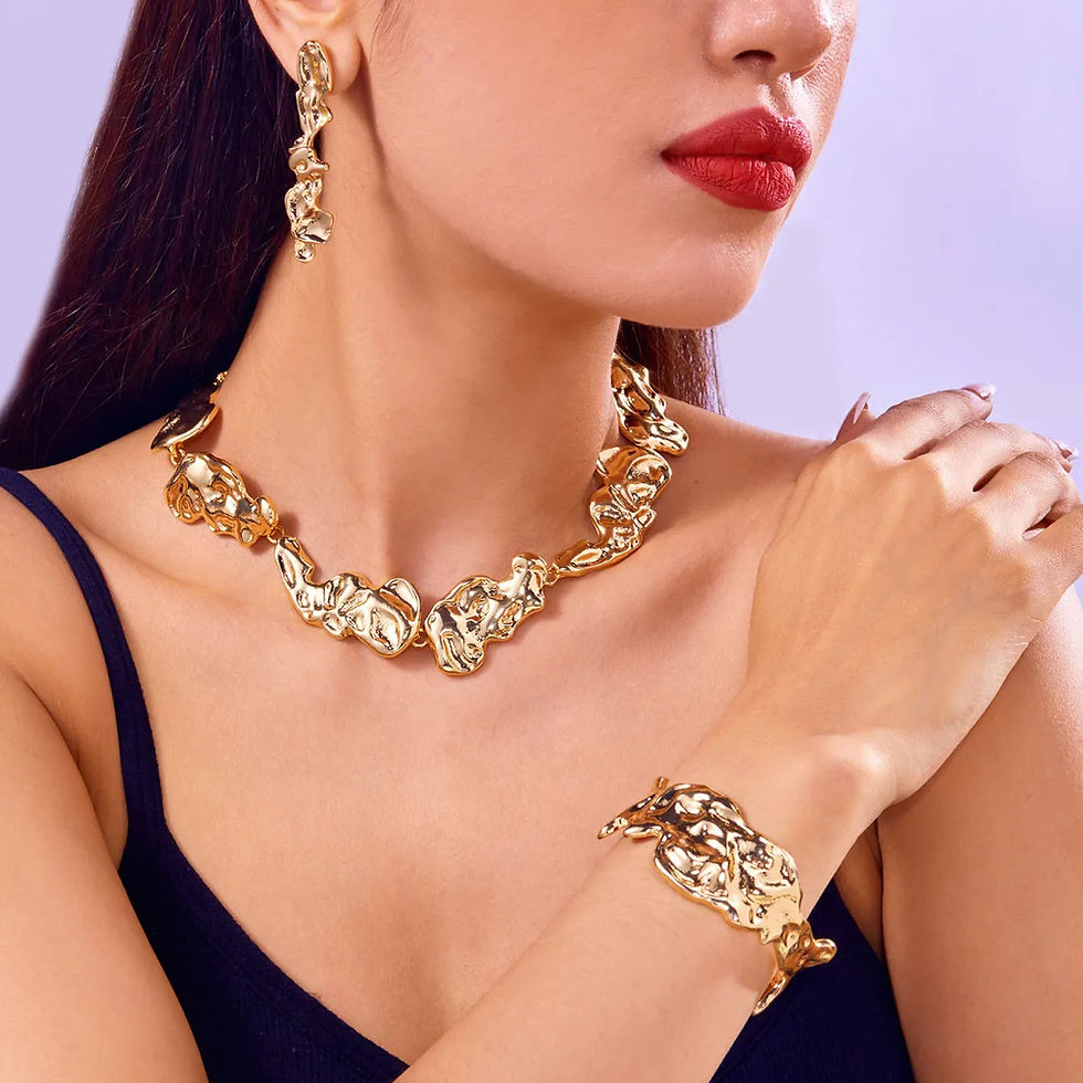 Thumbnail: Liquid Fold Alloy Jewelry Set
