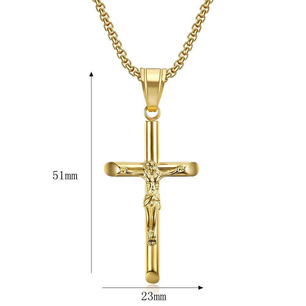 Thumbnail: Stainless Steel Cross Pendant Necklace