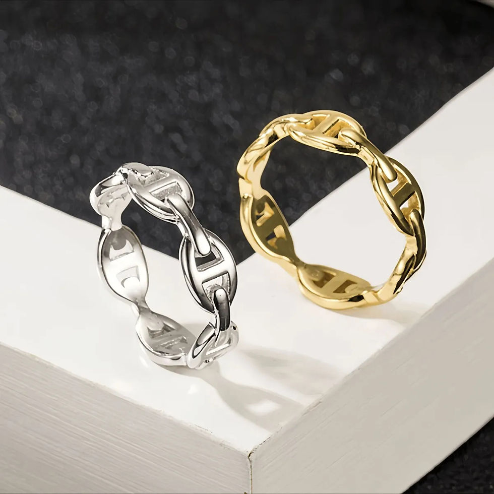 Thumbnail: Titanium Steel Pig Nose Ring 18K Gold Plated Unisex Jewelry