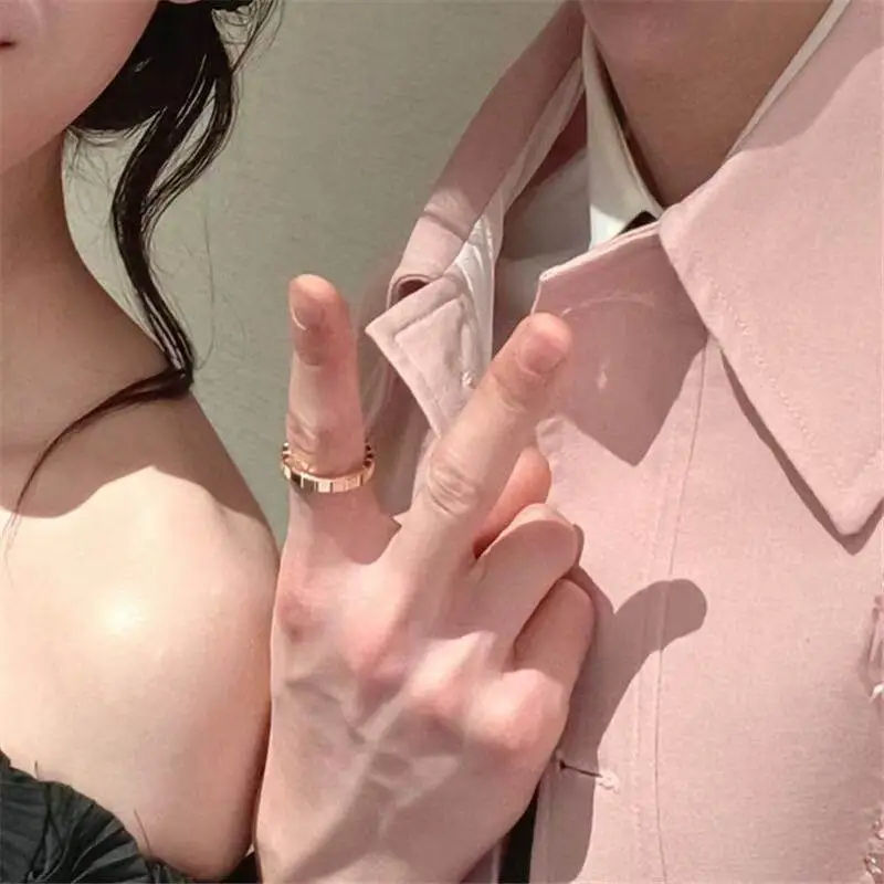 Thumbnail: Rose Gold Adjustable Couple Rings Set
