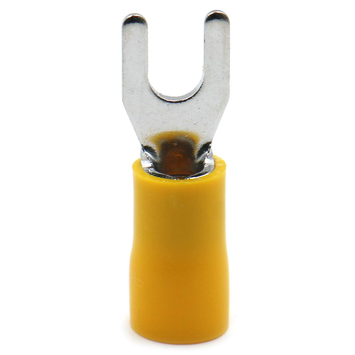Yellow Vinyl Fork Terminal 12-10 Gauge #8
