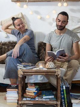 Woman and man reading a book, Writer, Artist, Lifestyle