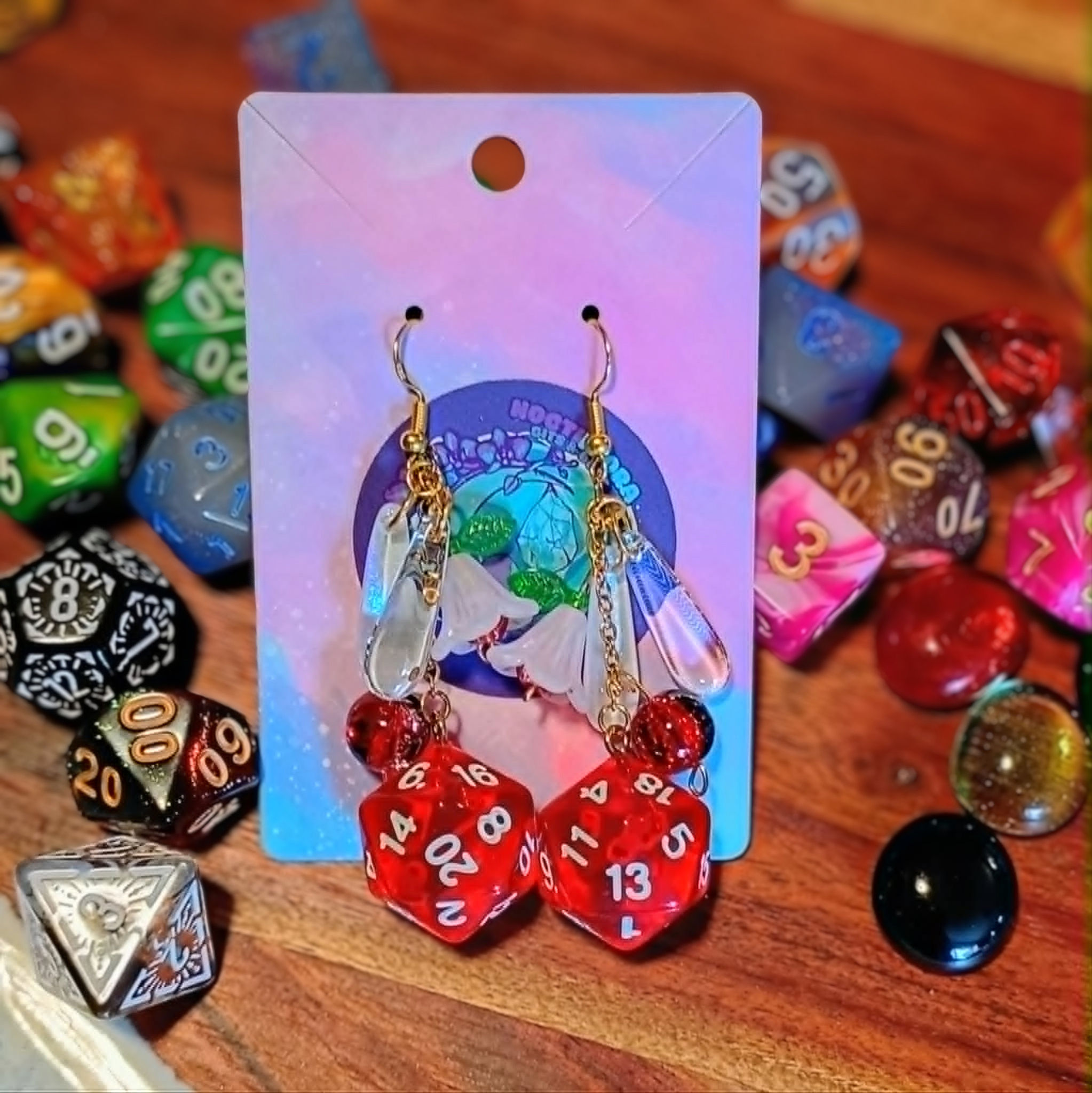 D20 Earrings - Ruby Rewards