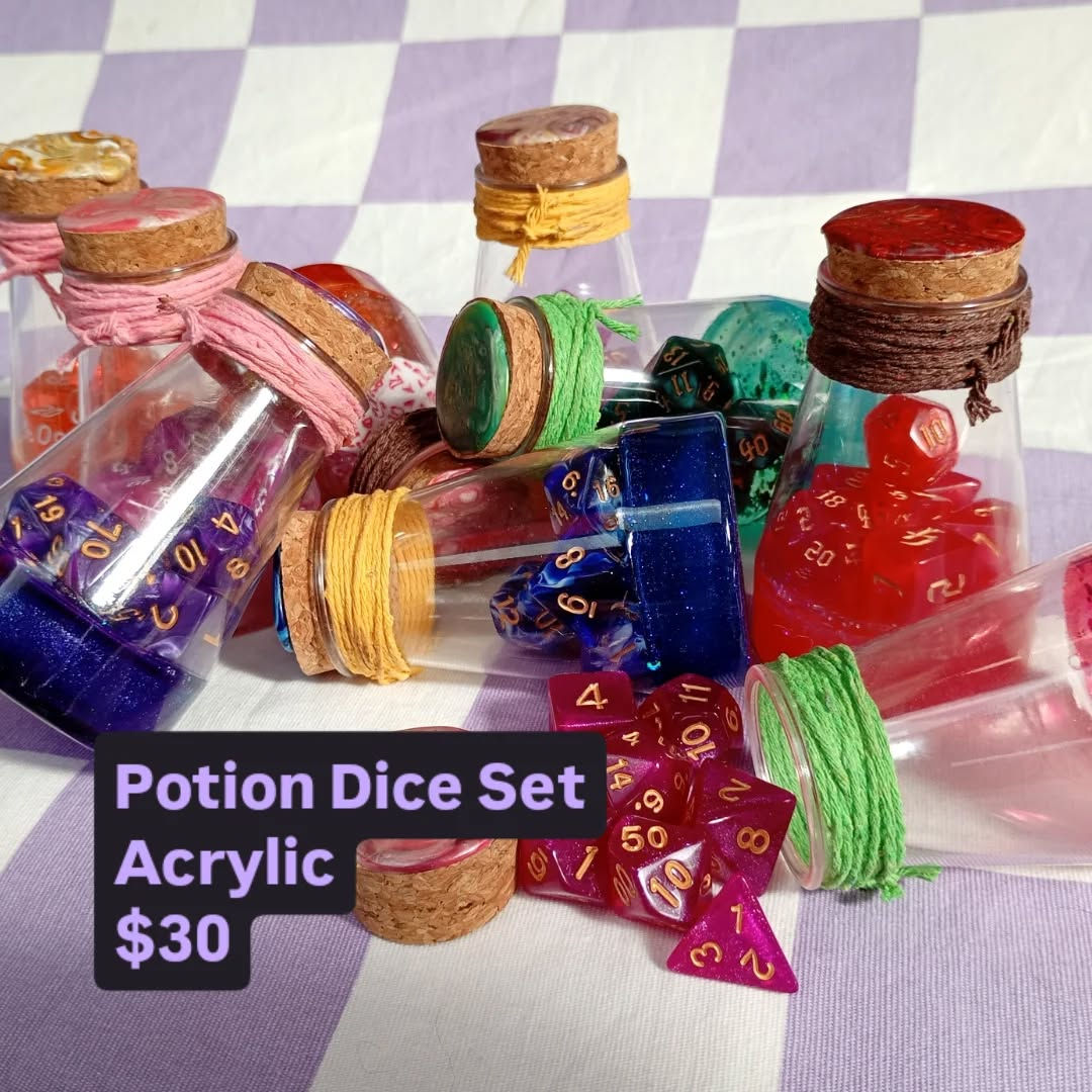Potion Dice Set - Acrylic Bottle