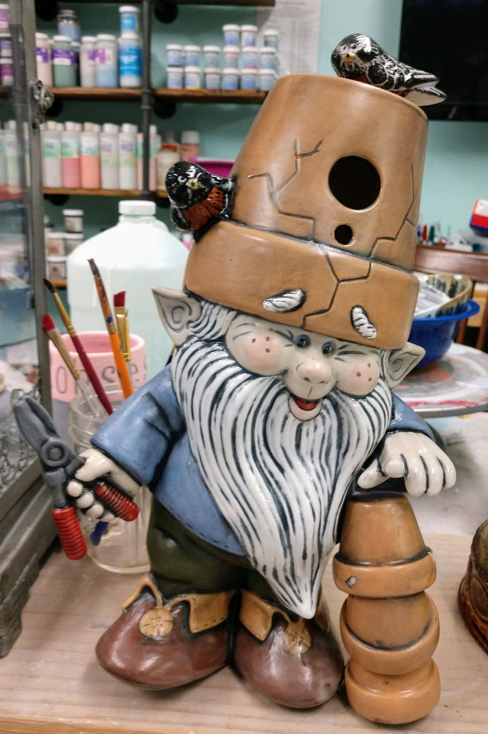 Dona's Ceramic Bird Gnome