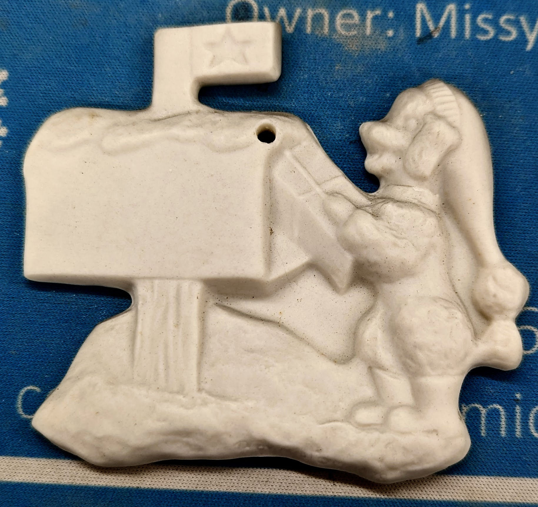 Porcelain Poodle mailman Ornament