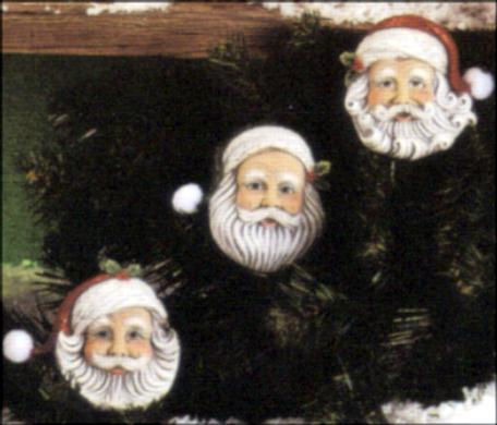 Dona's Ceramic Santa Ornaments
