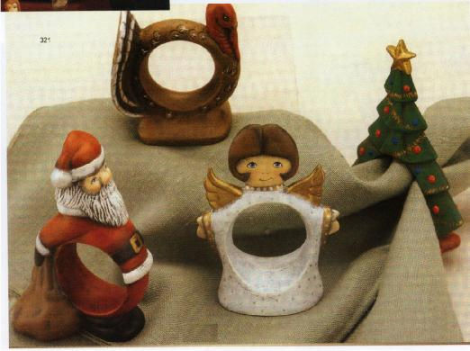 Ceramic Duncan Christmas Napkin Holders