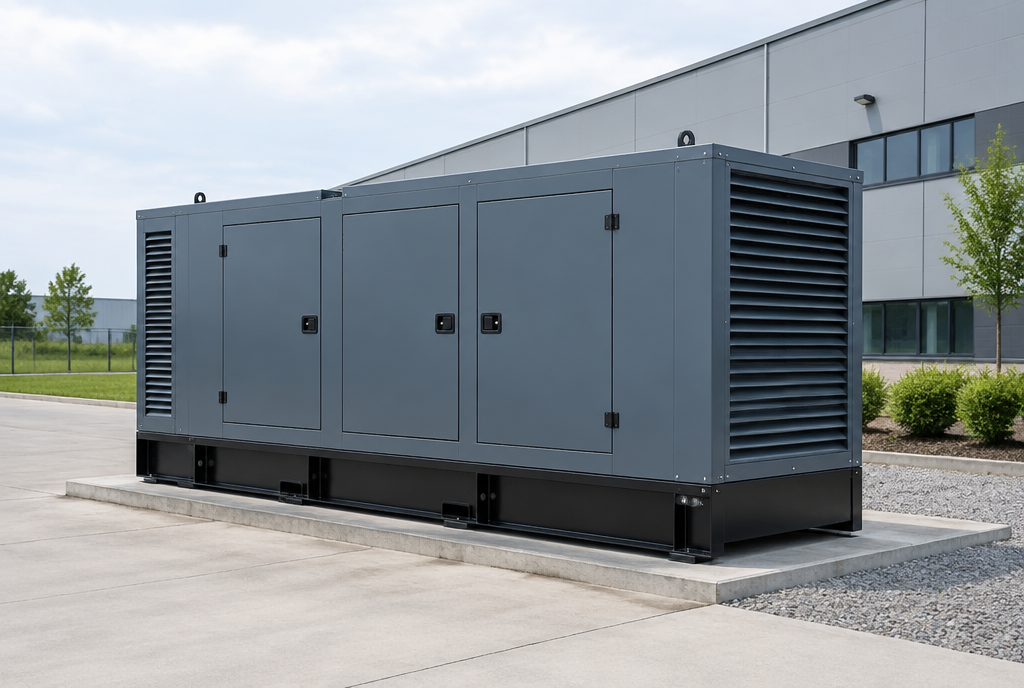 Grupo electrógeno insonorizado instalado en el exterior