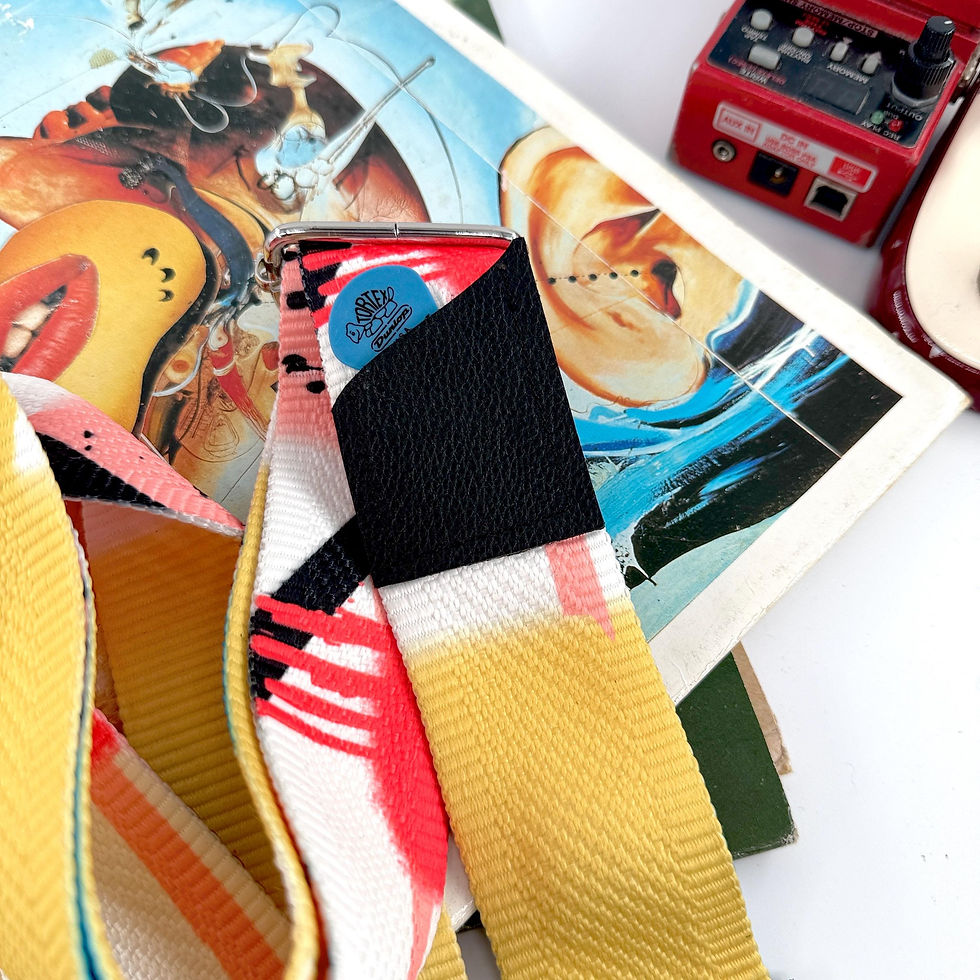 Thumbnail: Personalised Pop Art Handmade Guitar Strap, Adjustable Guitar Strap