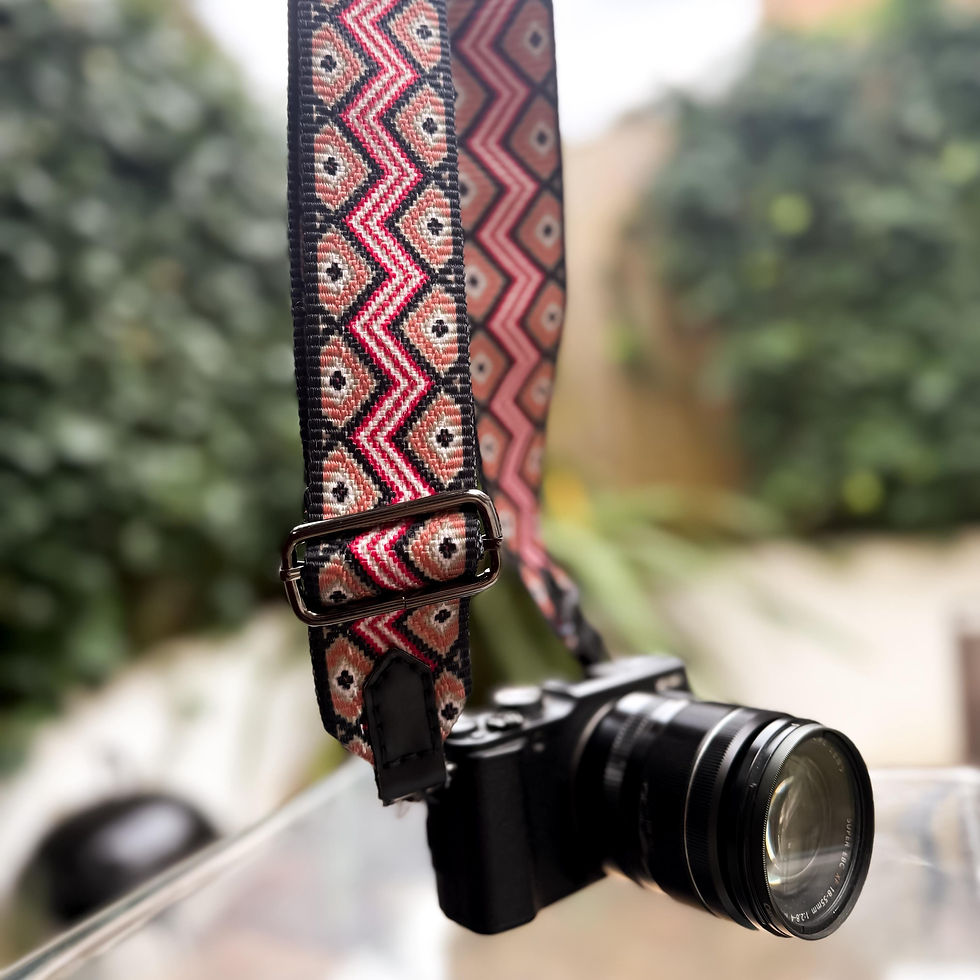Thumbnail: Handmade Woven Camera Bag Strap, Burgundy Retro Adjustable Crossbody