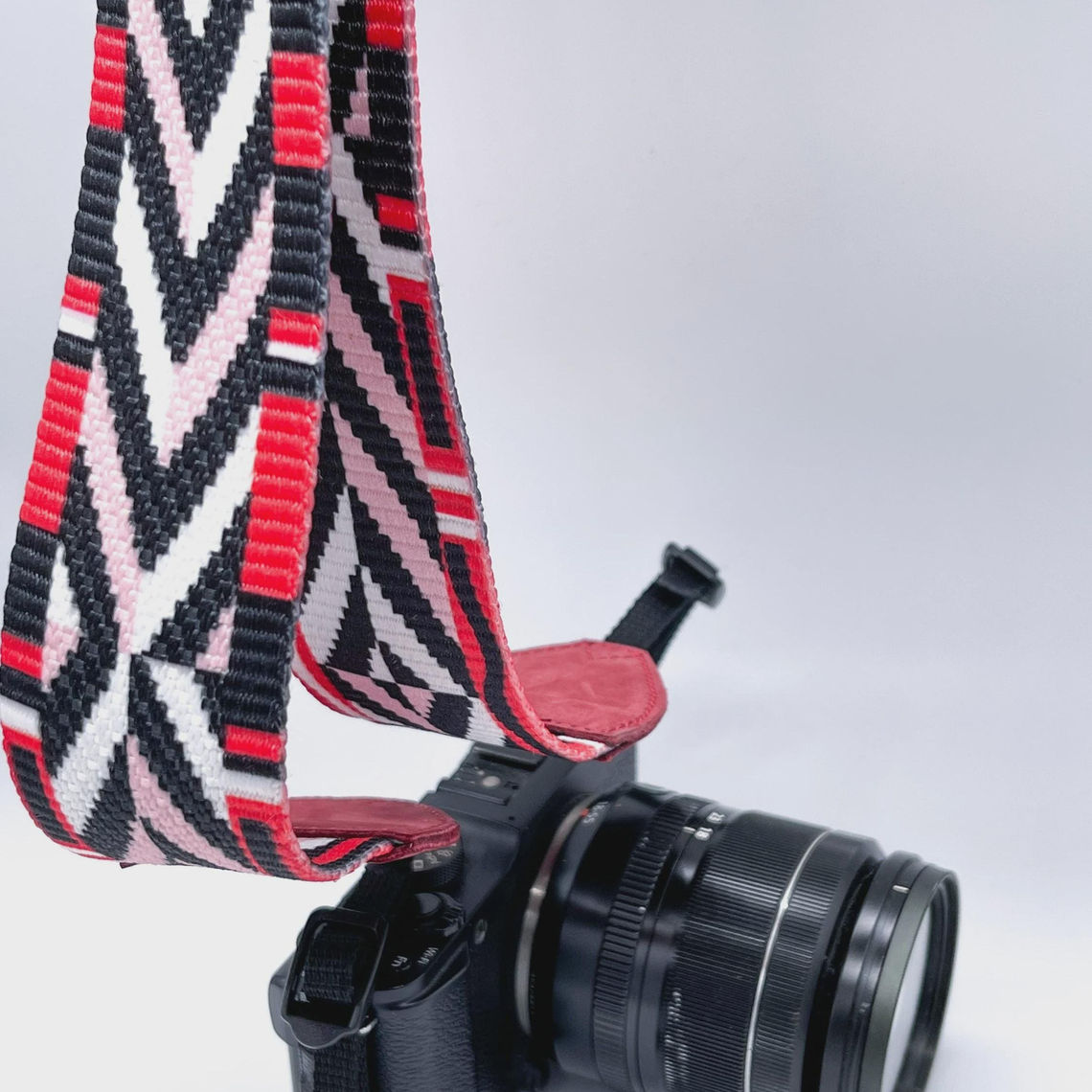 Pink and Red Bohemian Handmade Camera Strap Gift, Custom Strap for
