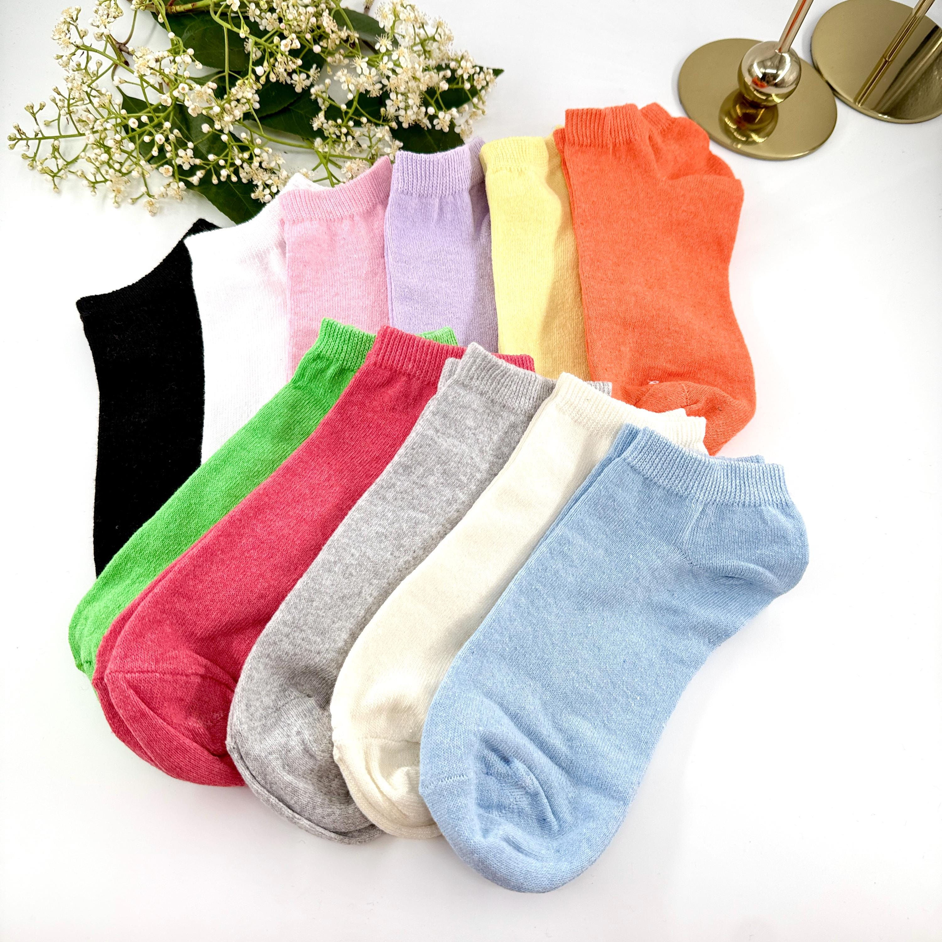 11 colour options Pastel Cotton Ankle No Show Socks: Soft Pure Cotton Low Cut