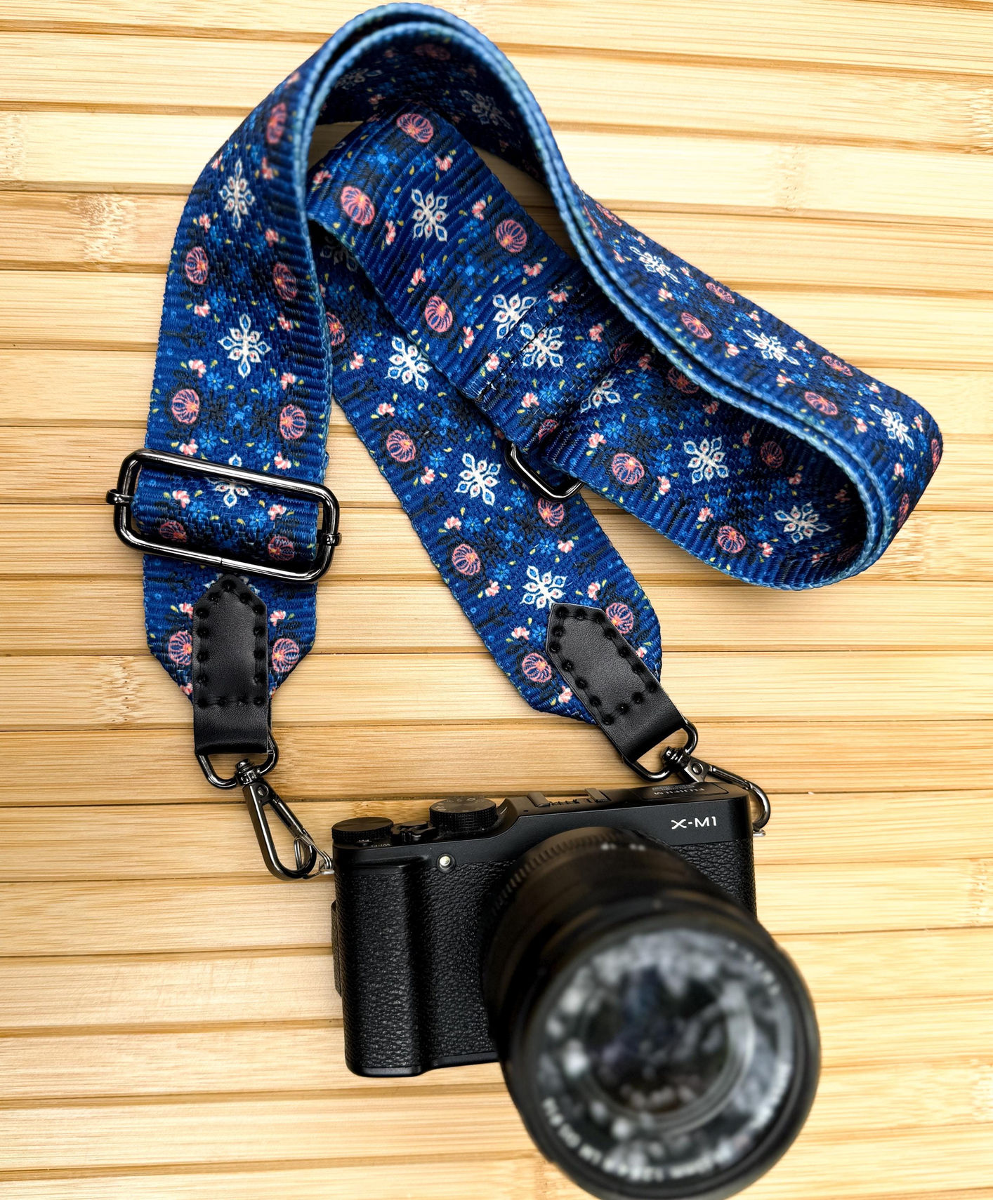 Handmade Woven Camera Bag Strap, Adjustable Crossbody, Upcycled Leather