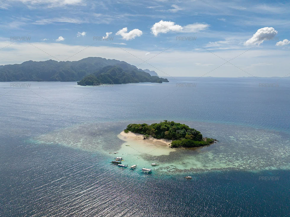 Small_Island_With_White_Sandy_Beach_And_Clear_Sea_Water._CYC_Beach._Coron