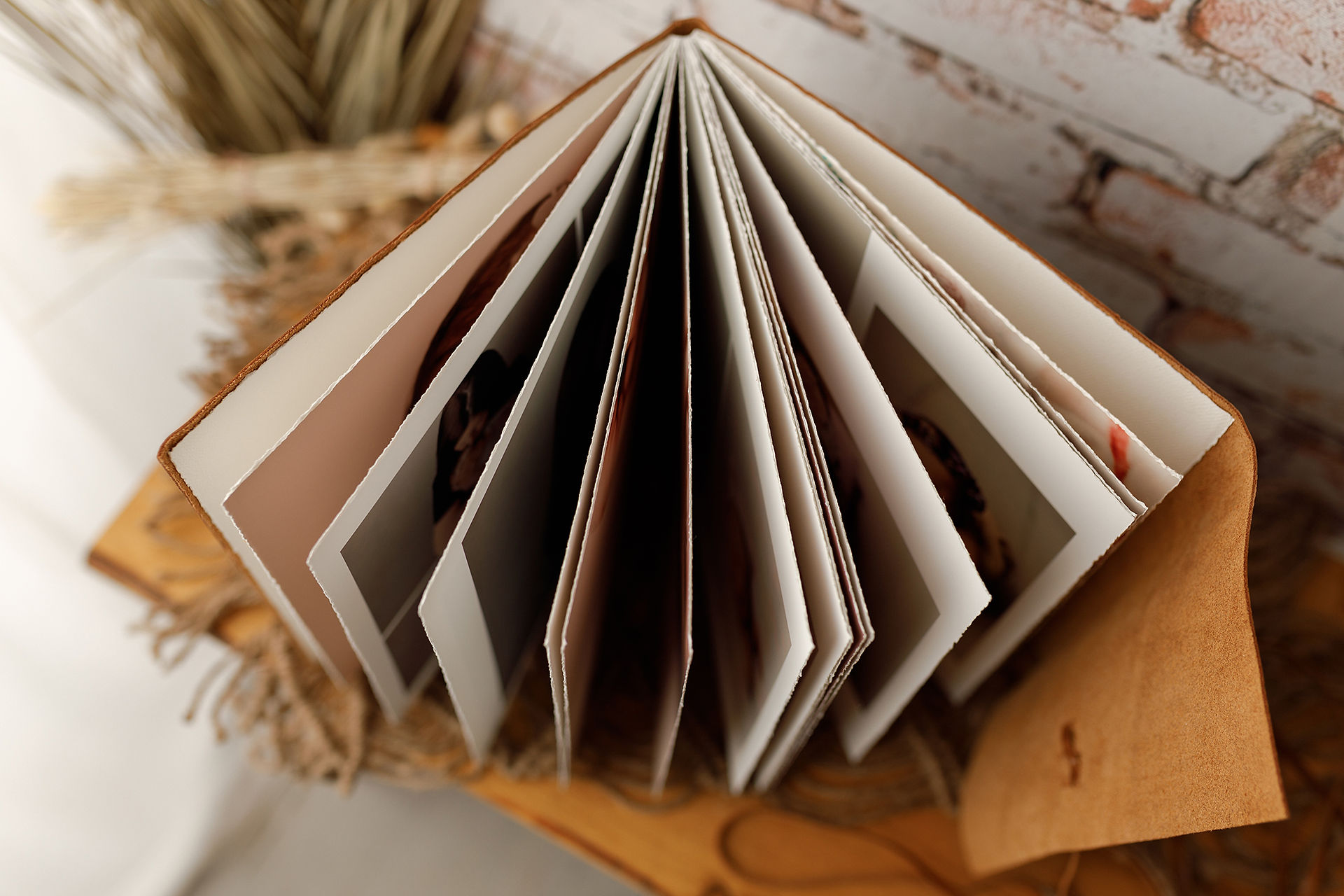 photography album pages fanned out