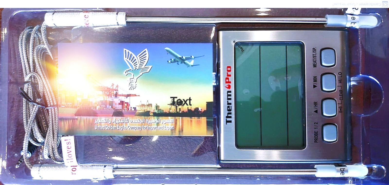 Digital thermometer - contains 2 stainless steel wire sensors