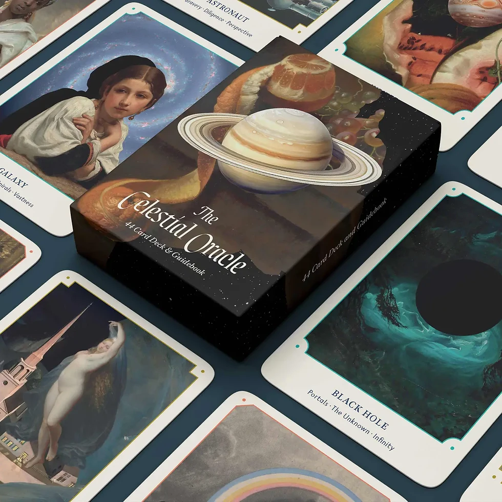 Celestial Oracle Deck box and cards