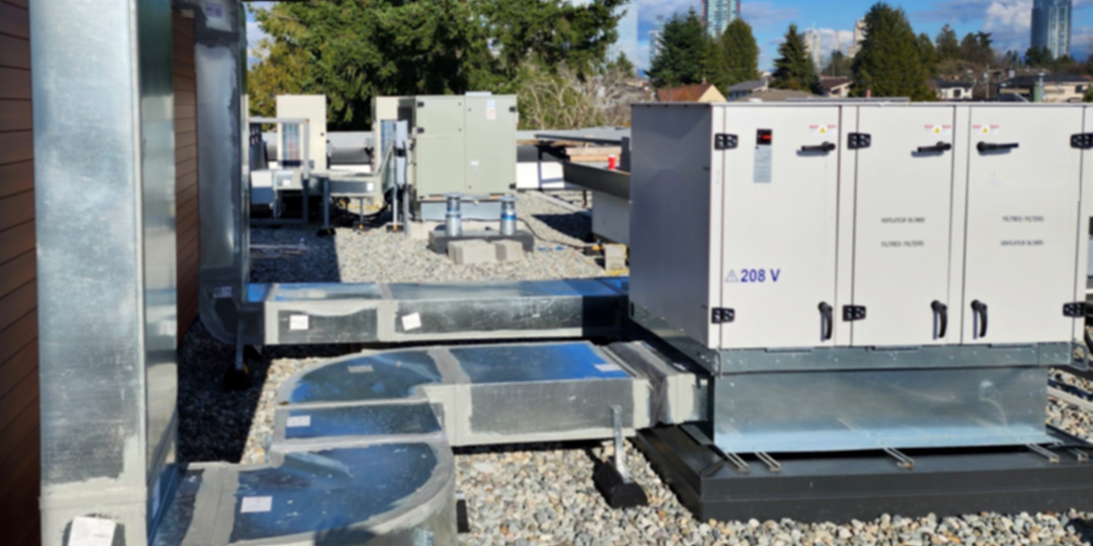 Rooftop ERV and ductwork installed by Groen