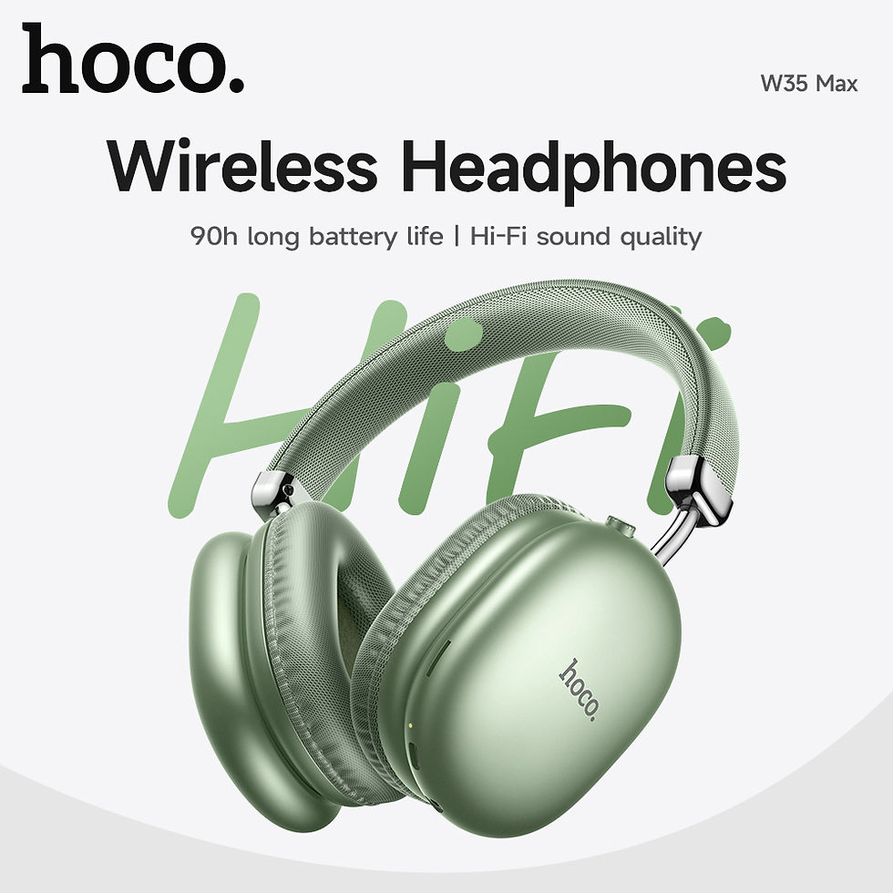 Thumbnail: HOCO W35 Max Bluetooth Headphones Wireless Earphones HIFI Stereo Foldable Sport 