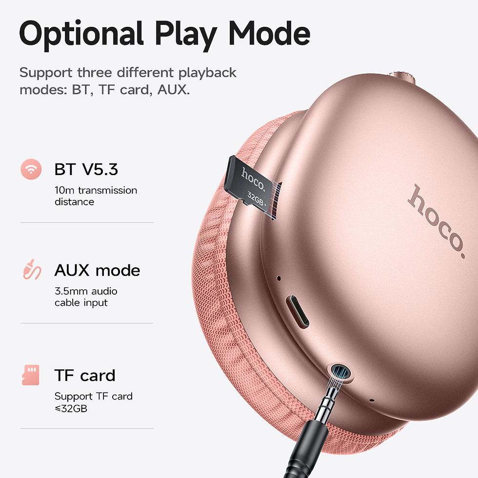 Thumbnail: HOCO W35 Max Bluetooth Headphones Wireless Earphones HIFI Stereo Foldable Sport 