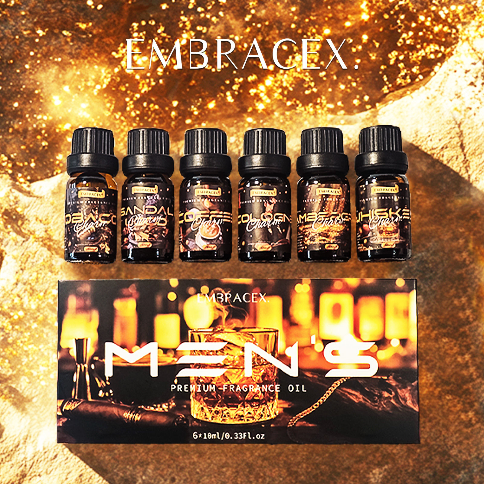 6PC/1Set Men's Essential Oils Perfume Essential Oils Gifts Box For Men For Humid