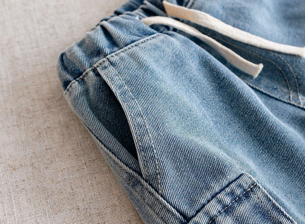 Miniatura: 2026 Kids Boys Denim Cargo Shorts 2-8Y Casual Summer Jeans Bottoms Waist Elastic
