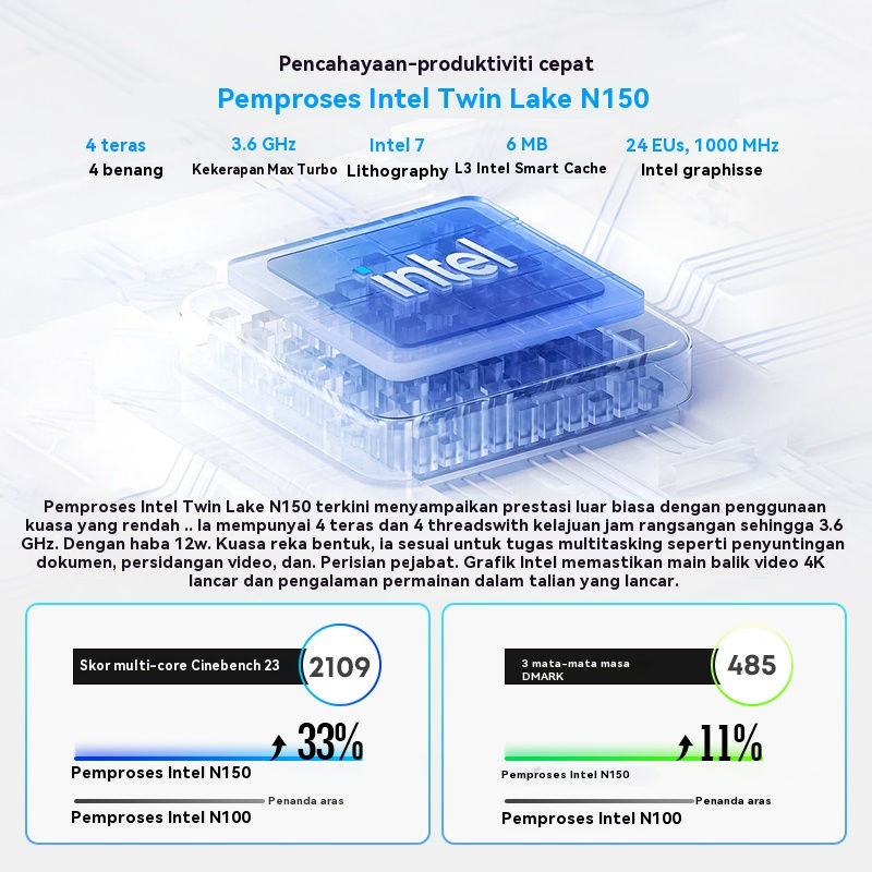 Thumbnail: CHUWI MiniBook X 2-in-1 Touch Screen Laptop Intel N150 16GB LPDDR5 512G SSD 10.5