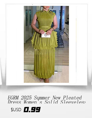 Thumbnail: EGRM Pleated Dresses For Women 2026 Wedding Party Prom Gown Plus Size Short Slee