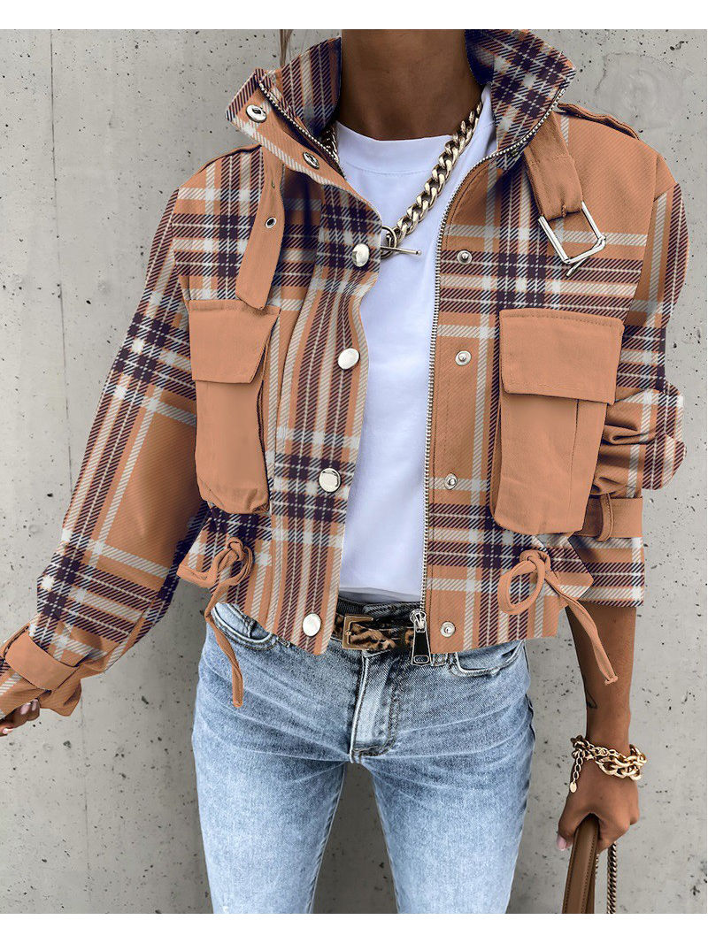 Thumbnail: Woman Jacket Clothing Streetwear Autumn &winter Elegant Slim Round Neck Solid Po
