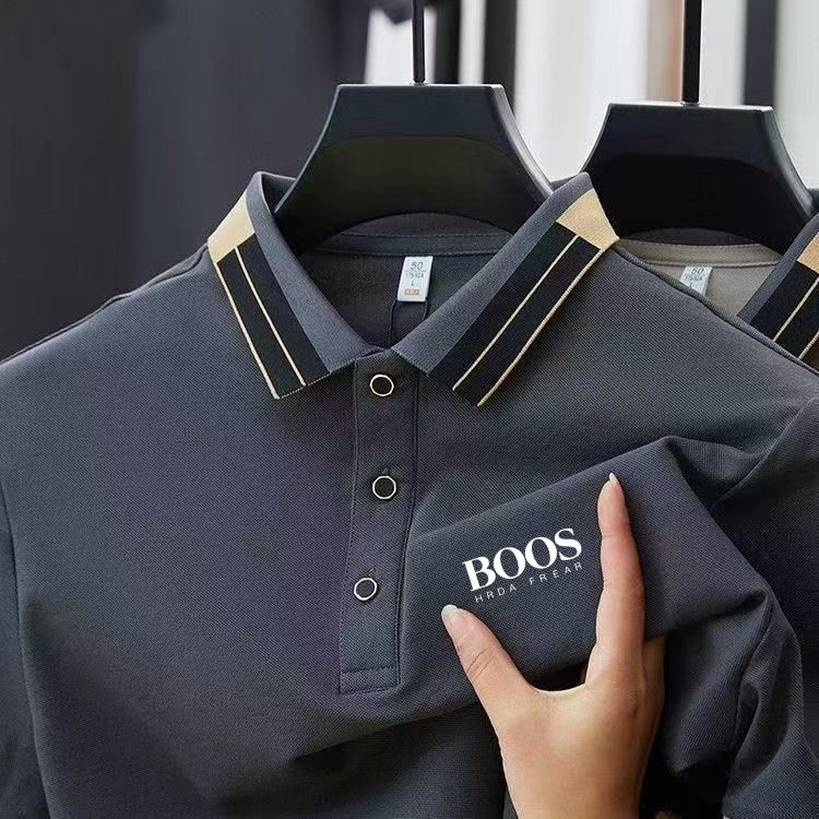 Thumbnail: New Embroidered High-quality Men's Summer Short Sleeved Polo Shirt, Trendy Men's