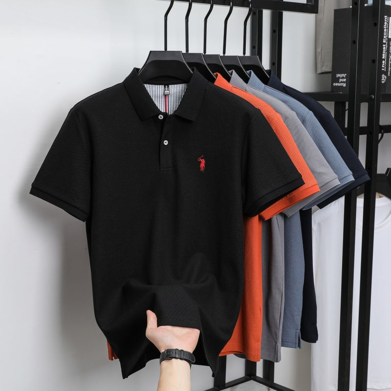 Miniature : 100% pure cotton men's breathable short sleeve T-shirt high-end luxury brand emb
