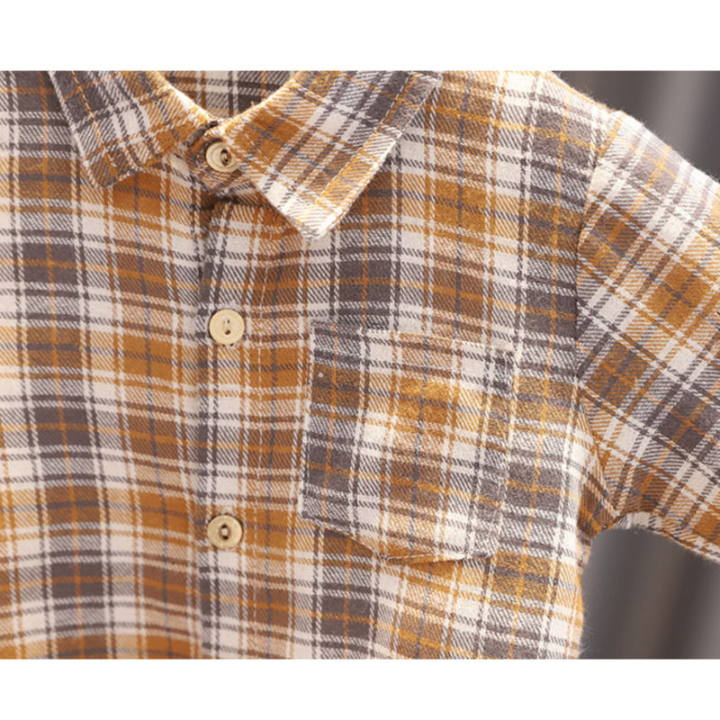 Miniaturbild: New Spring Autumn Baby Boys Clothes Suit Children Casual Plaid Shirt Vest Pants 