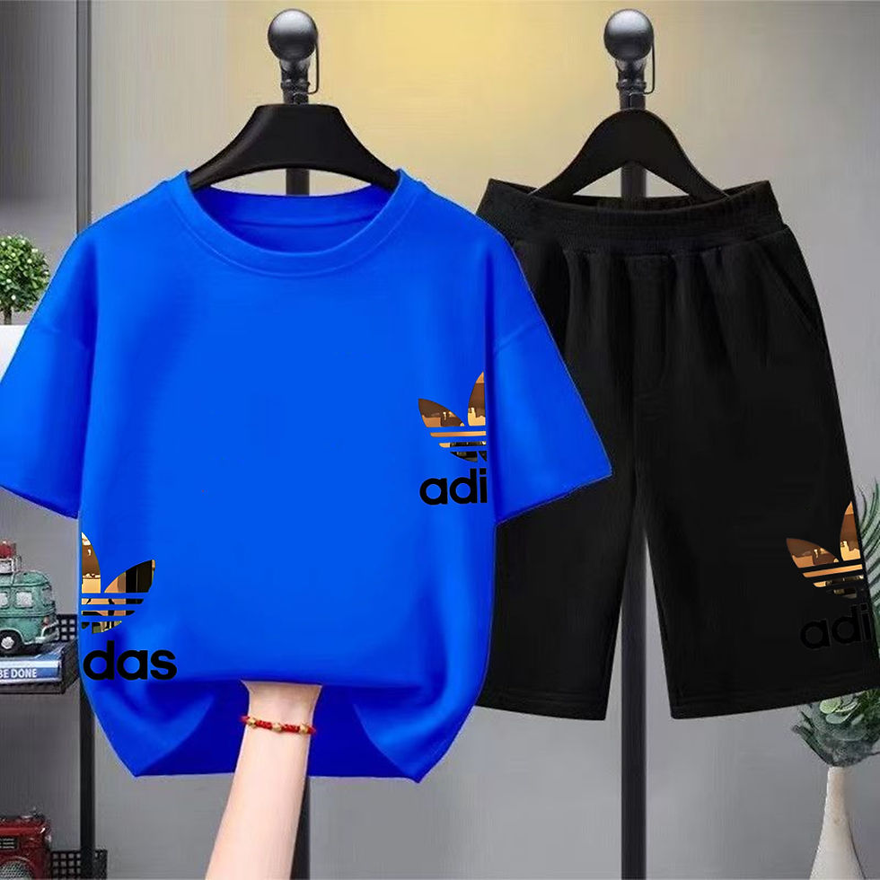 Miniatura: Kids T-shirts Summer Letter stamp O-neck Short Sleeve -Tshirts+Pants Suits 2-12 