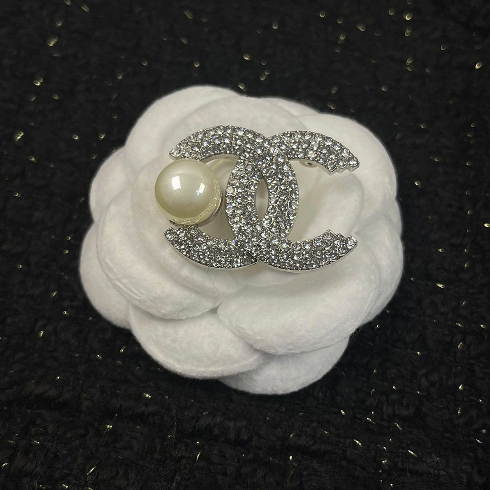 Thumbnail: Letter-patterned pearl brooch, high-end fashion suit, coat, chest ornament, luxu