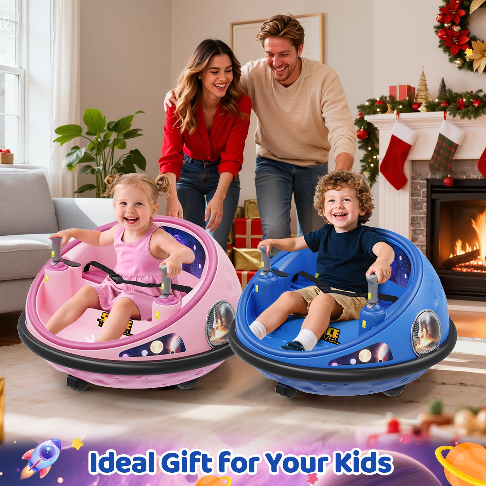 360° Spinning Kids Electric Bumper Car With Remote Control LED Lights Soft Bump