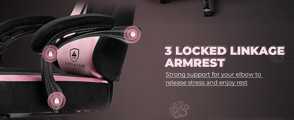 Miniatura: Cat Ear Gaming Chair: Cute Ergonomi Computer Chair with Cat Embroidery, Adjustab