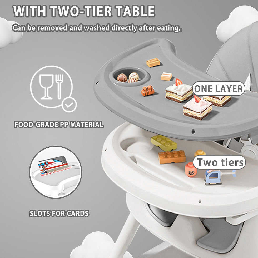 Miniatura: Foldable Baby High Chair 6 Months Plus, with Large Antislip Pad & ToyRack, Easy 