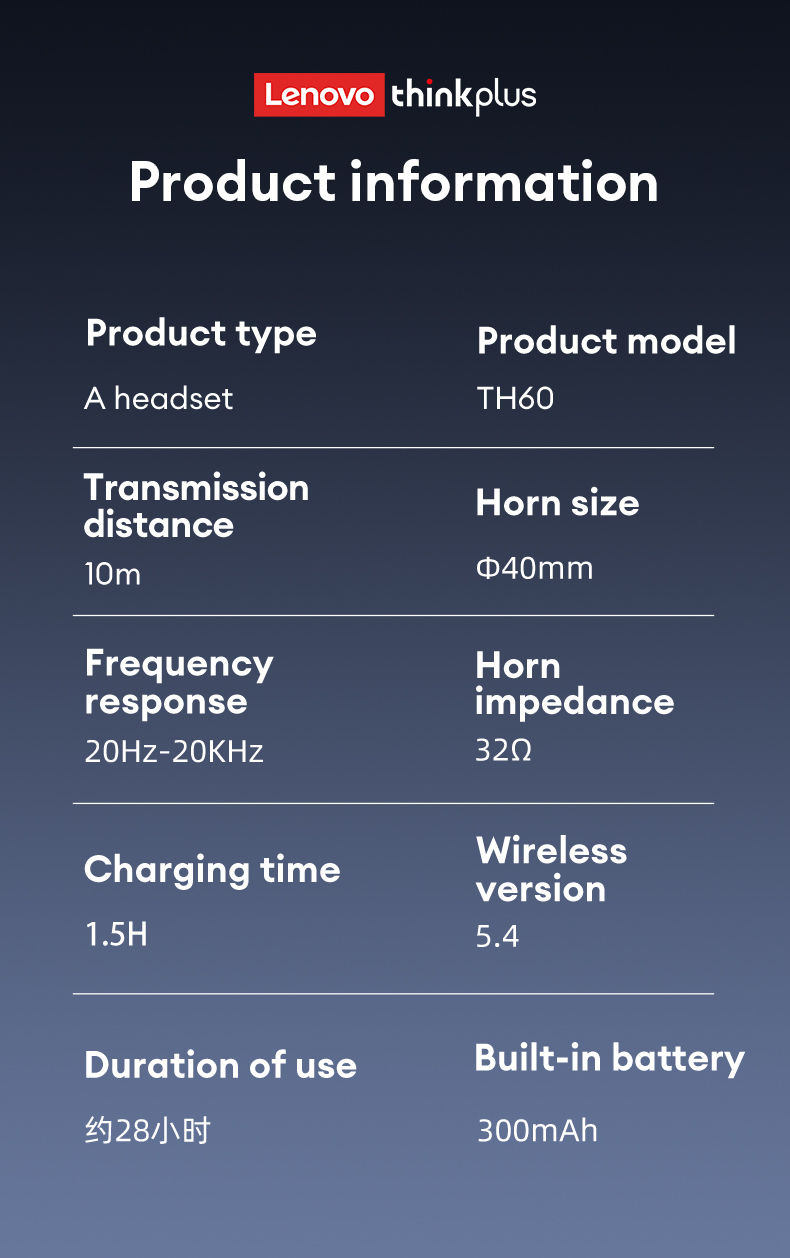 Miniaturbild: Lenovo TH60 Gaming Wireless Headphone Bluetooth 5.4 HIFI Stereo Earphones Ultra 