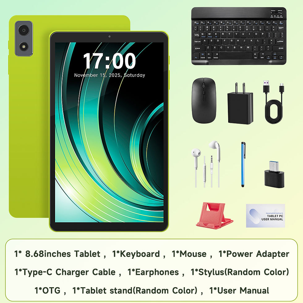 Miniaturbild: 8.68Inch 2025 Android 15 Tablets Quad-core, 8GB RAM+64GB Storage 1TB Expand, 2MP