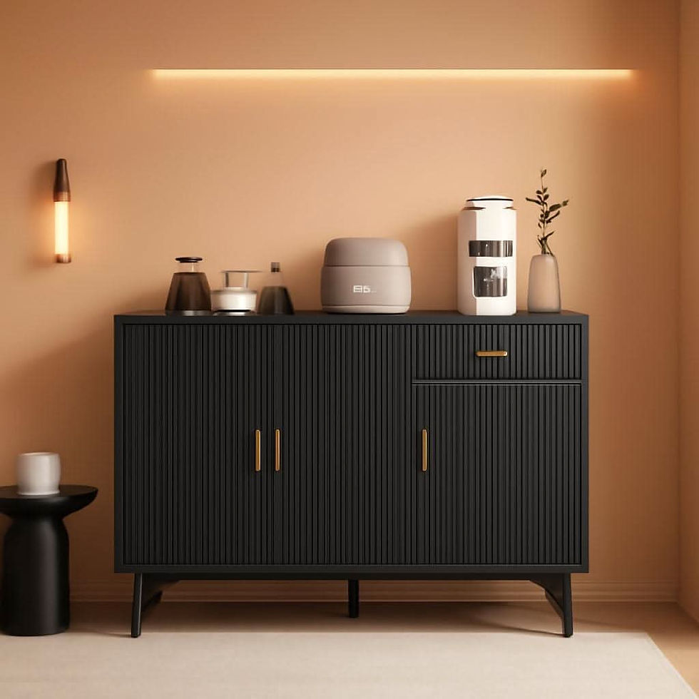 Miniature : Black 47In Sideboard Cabinet For Dining Room Storage