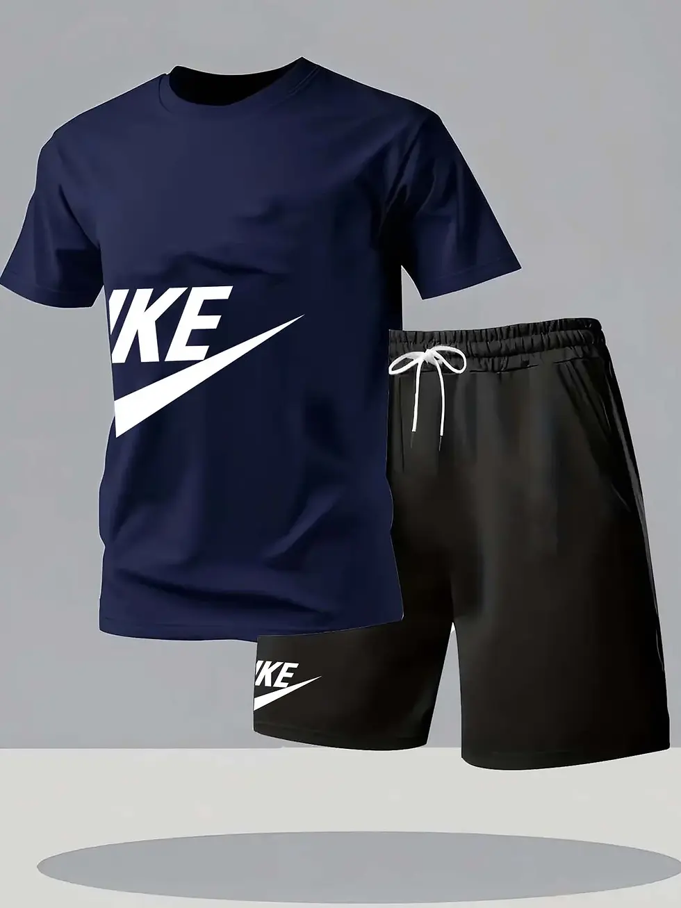 Miniaturbild: Summer fashion street short sleeved sports suit men's sports shirt set men's rou