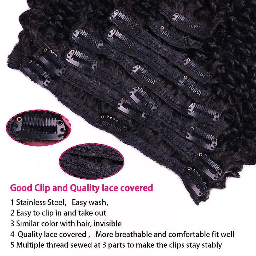Miniatura: Kinky Curly Clip In Human Remy Hair Extensions 8-26 Inch Kinky Curly Clips Hair 