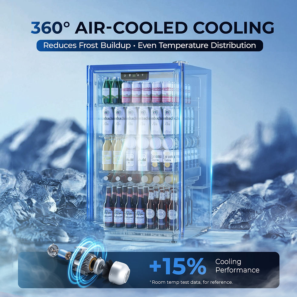 Thumbnail: Beverage Refrigerator/Cooler,130Cans Mini Fridge,3.1Cu.Ft Capacity,LED Temperatu
