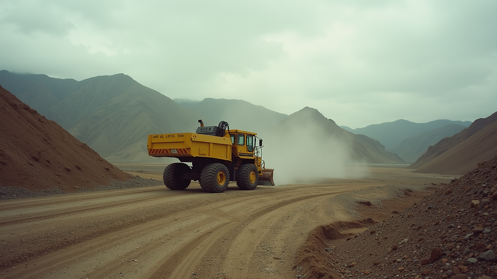 Vista aérea de un sitio de minería con maquinaria pesada