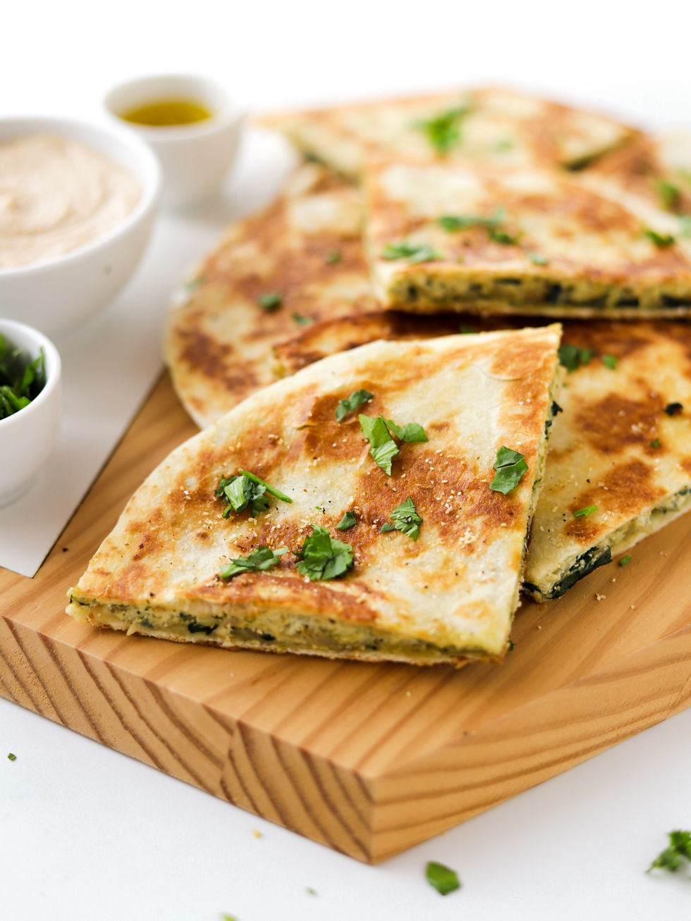 Quesadillas Vegan de "Ricotta" e Espinafres